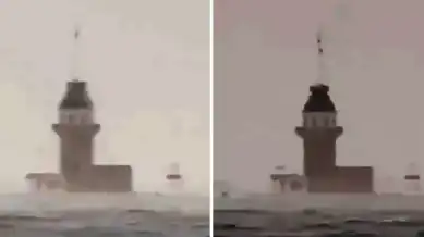 İstanbul'da İlk Kar ve Fırtına: Kız Kulesi Görünmez Oldu!