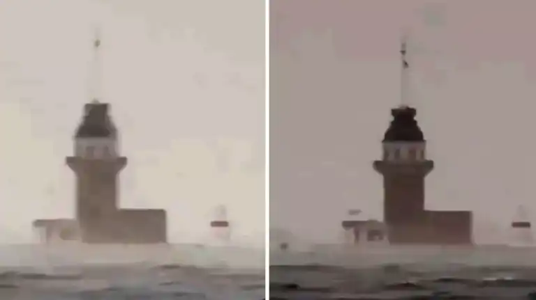 İstanbul'da İlk Kar ve Fırtına: Kız Kulesi Görünmez Oldu!